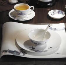 Chinese style ceramic tableware, retro landscape and ink