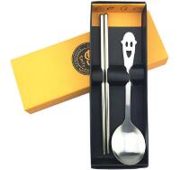 Stainless steel smiley face tableware chopsticks spoon