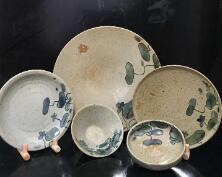 Artistic tableware hand-painted classic lotus leaf plate set
