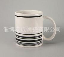 Zibo factory wholesale 11oz straight body Decal ceramic cup 7102