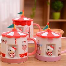 Hello Kitty Mug Ceramic cup with cover Princess cup