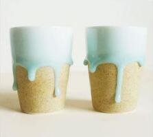Ceramic cup of ice cream cone Flow glaze effect Creative Cup