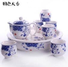 8 head double cup ceramic teapot  tea set