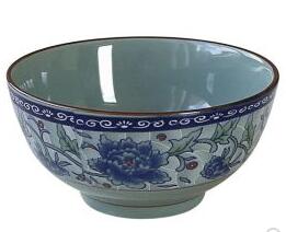 4.5-inch blue and white porcelain rice bowl