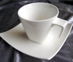 Square ceramic coffee cup plate